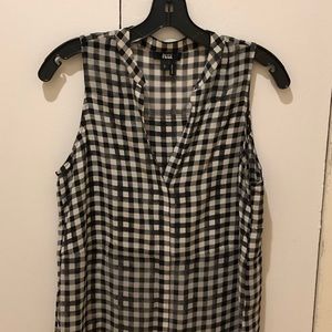 Paige Black and White Gingham Sleeveless Top